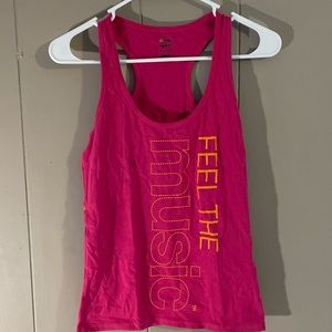 Zumba Fitness Feel the Music Pink and Orange Tank Top